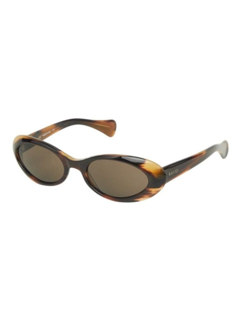 Gucci Oval Frame Sunglasses S Brown Acetate Eyewear